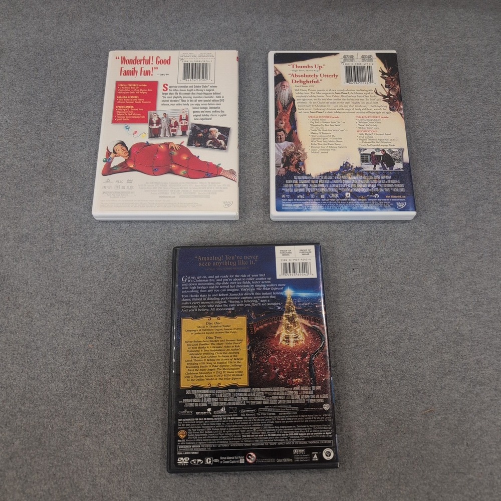 Christmas DVD Lot The Santa Clause 1 & 2 The Polar Express Widescreen‎ Edition - Picture 2 of 2